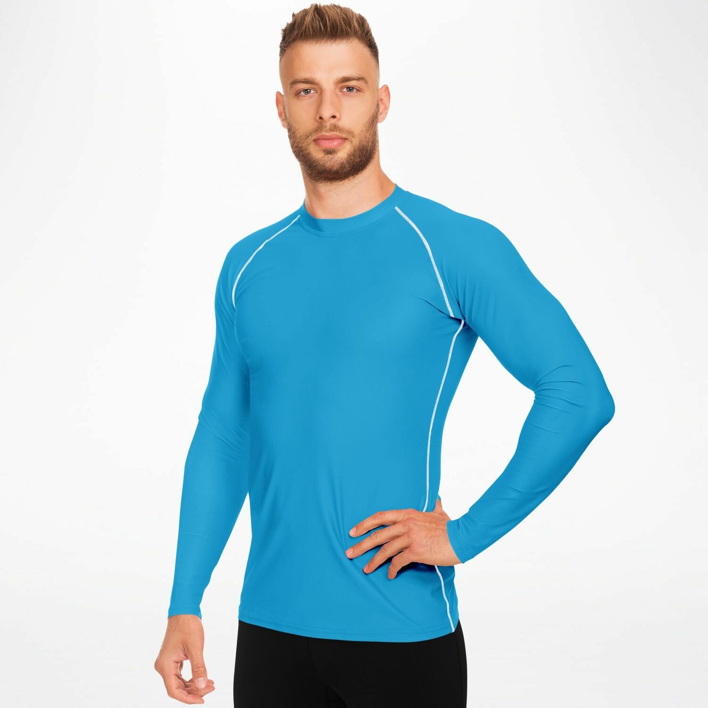 Men's Blue Surfing Skull Rashguard