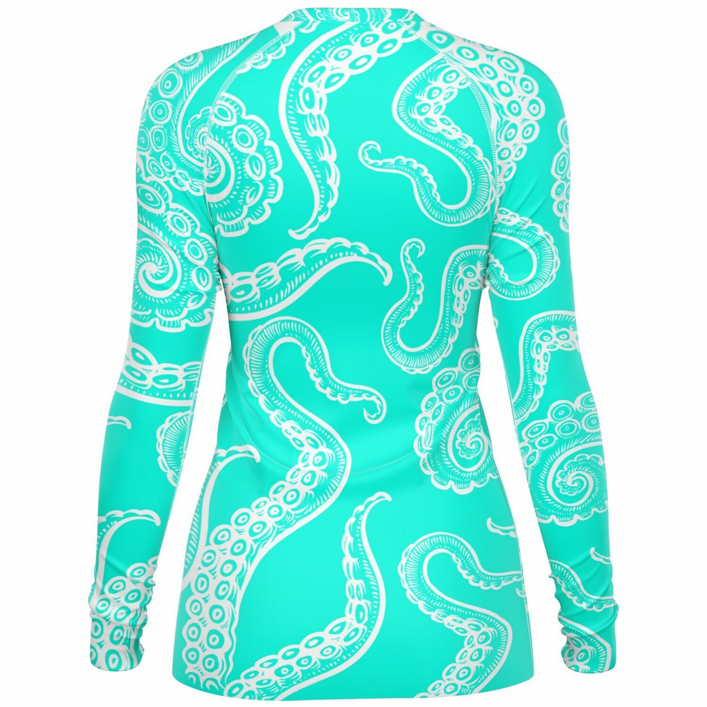 Women's Vivid Turquoise Octopus Rashguard