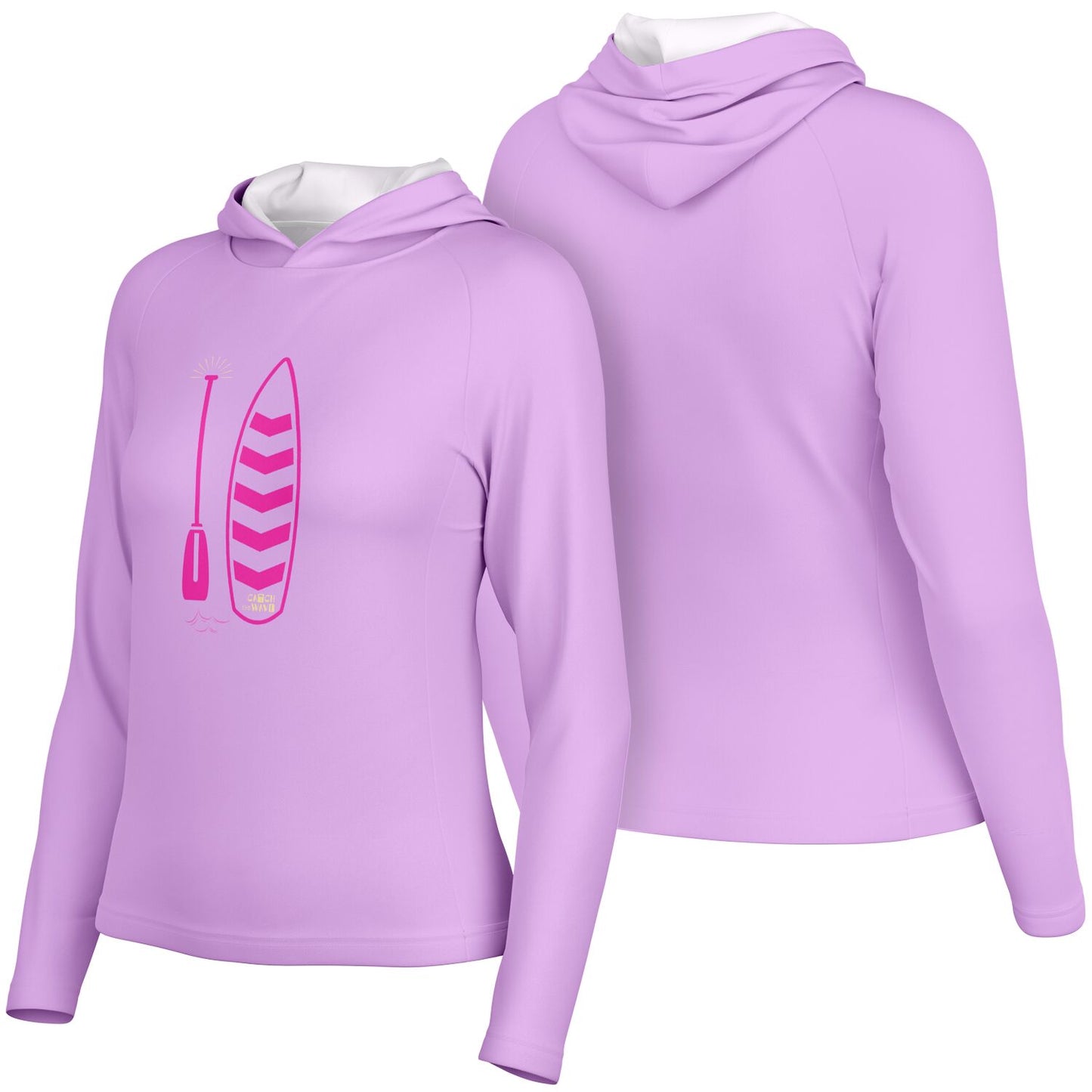 Women’s Purple and Pink Paddleboard Hooded Performance SUP Shirt