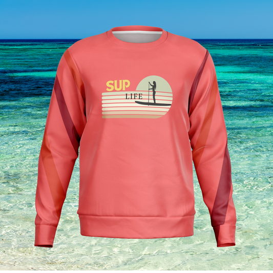 Women's Red SUP Time Athletic Sweatshirt