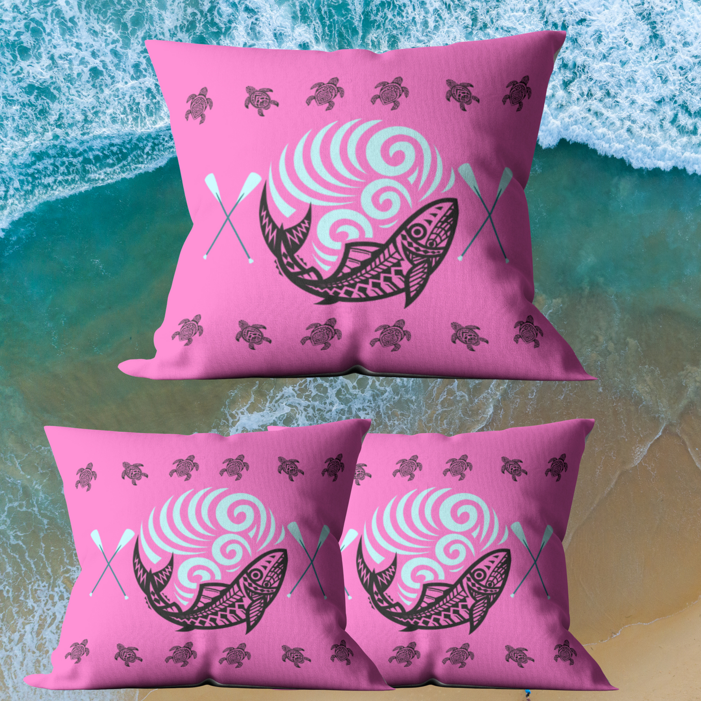 Paddles and Turtles Outdoor Pillows