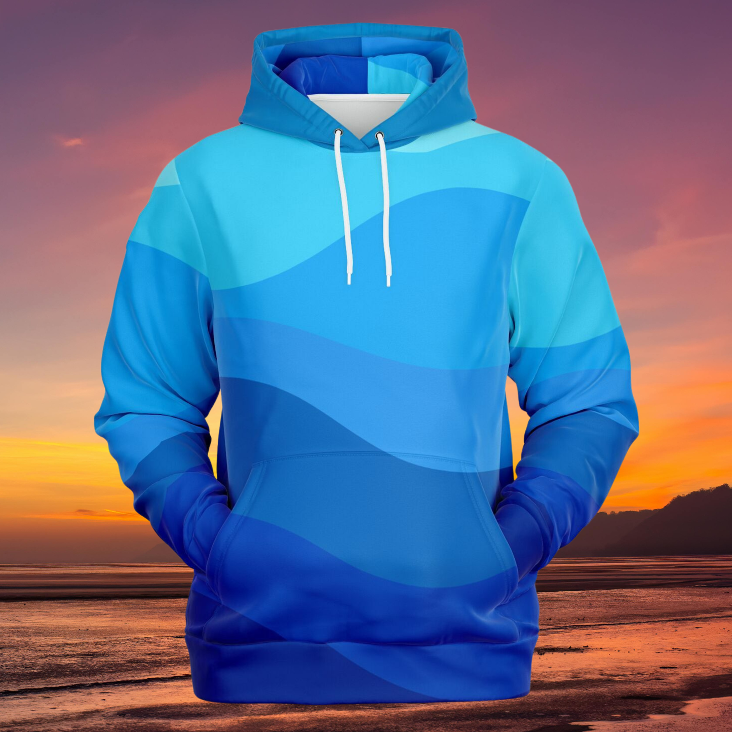 Men's Athletic Ocean Wave Hoodie