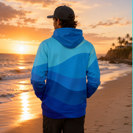 Men's Athletic Ocean Wave Hoodie
