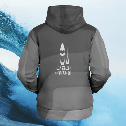 Men's Grey Catch the Wave Fashion Surf Hoodie