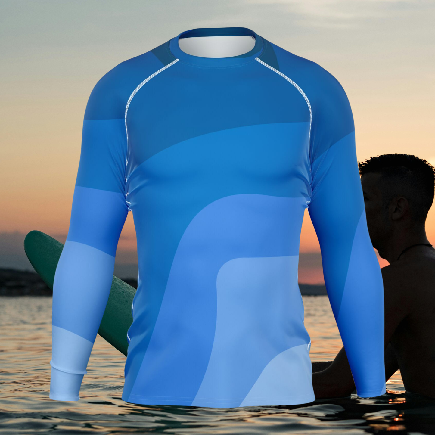 Men's Blue Catch the Waves Rashguard