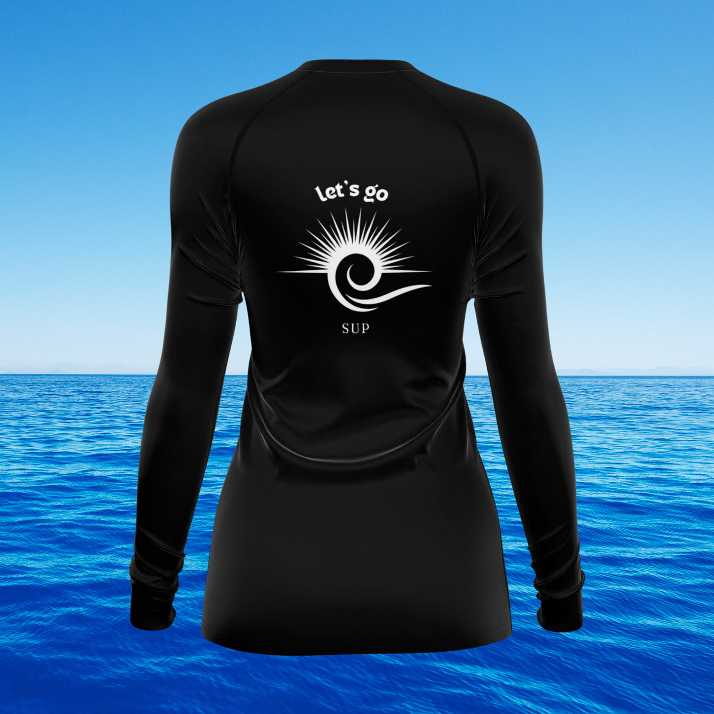 Women's Athletic Black and White Rashguard